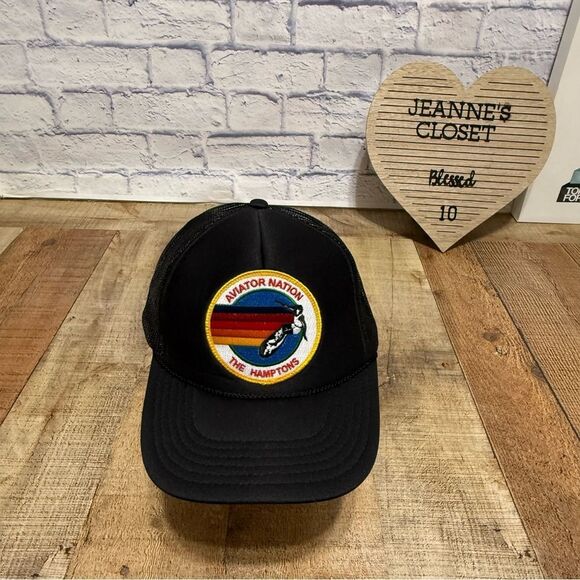 Rare Aviator Nation Trucker Hat Surf Venice Malibu Black Snapback Hat Cap main image 10